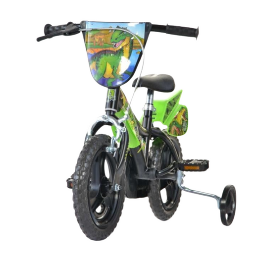 Dino Bikes Kids' Bicycle Dinosaur Green 12" With Stabliliser Brake Sports Bike