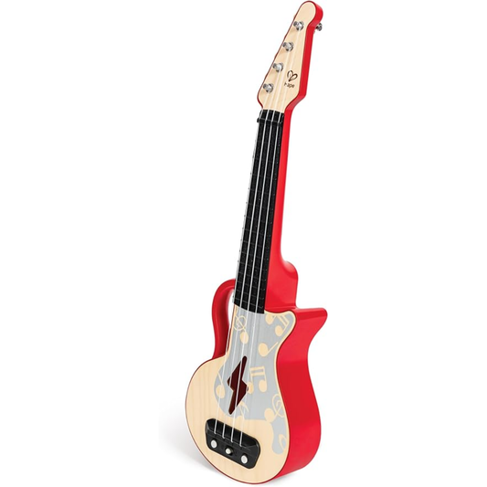 Hape Learn with Lights Ukulele-Red Electric with Tunable Strings & Guiding Lights