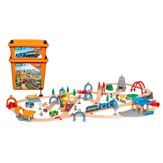 BRIO World Smart Tech Sound Action Tunnel Deluxe Battery Powered Train Set for Kids Age 3 Years Up - Wooden Railway Expansions and Accessories