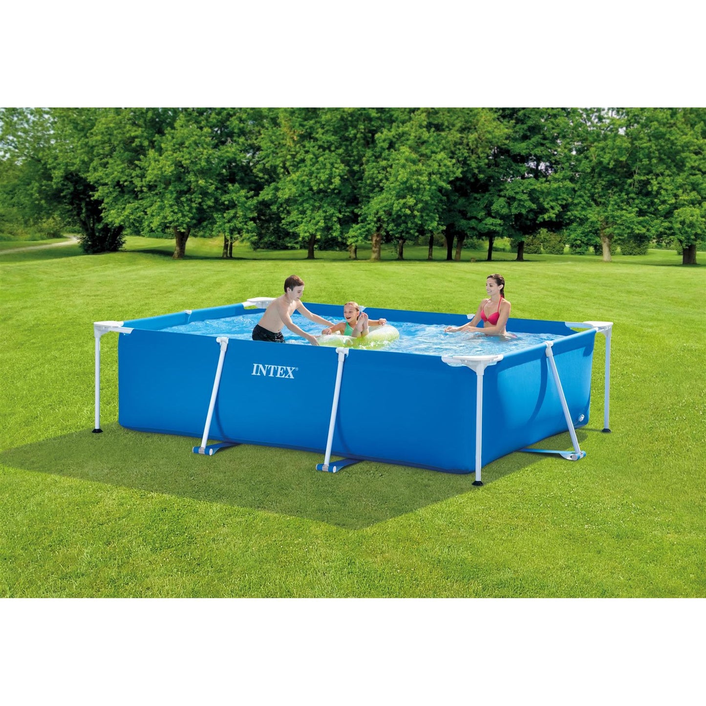 3m x 2m x 75cm Rectangular Metal Frame Pool