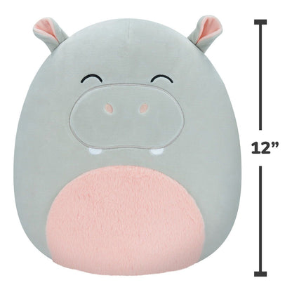 Original Squishmallows 12" Harrison the Grey Hippo Plush