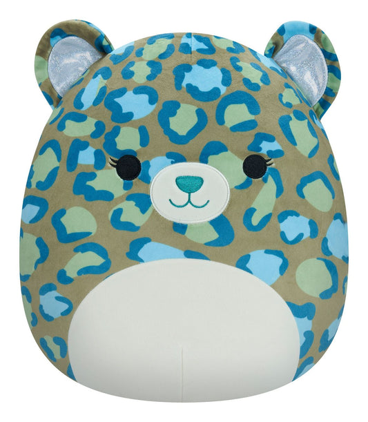 Squishmallows 12" Enos the Dark Green Leopard, a squeezable, squishy plush toy, perfect for cuddling up to on the sofa.