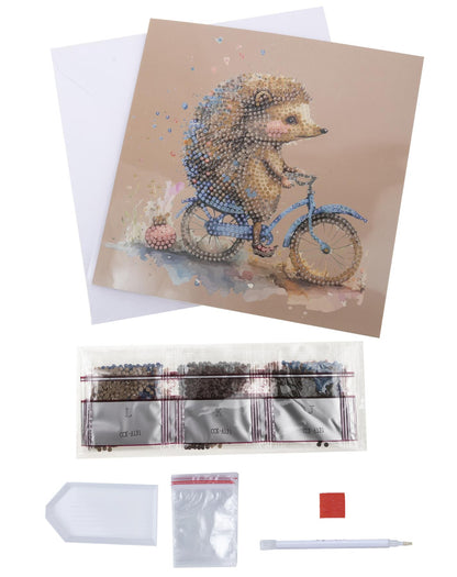 Hedgehog 18x18cm Crystal Art Card