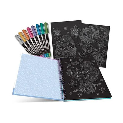 Nebulous Stars Black Pages Colouring Book - Isadora