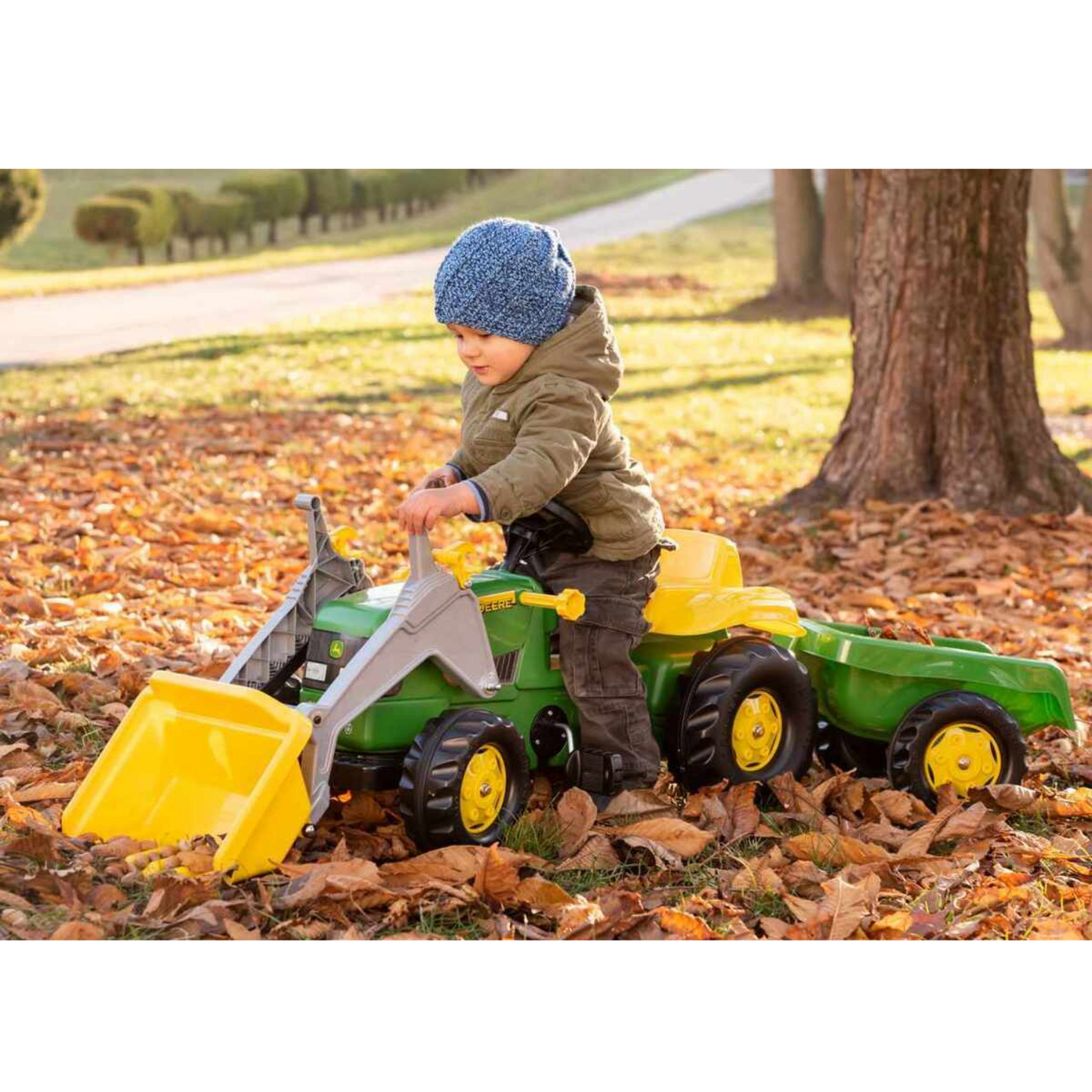 Rolly Toys John Deere Ride On Tractor Frontloader with Trailer