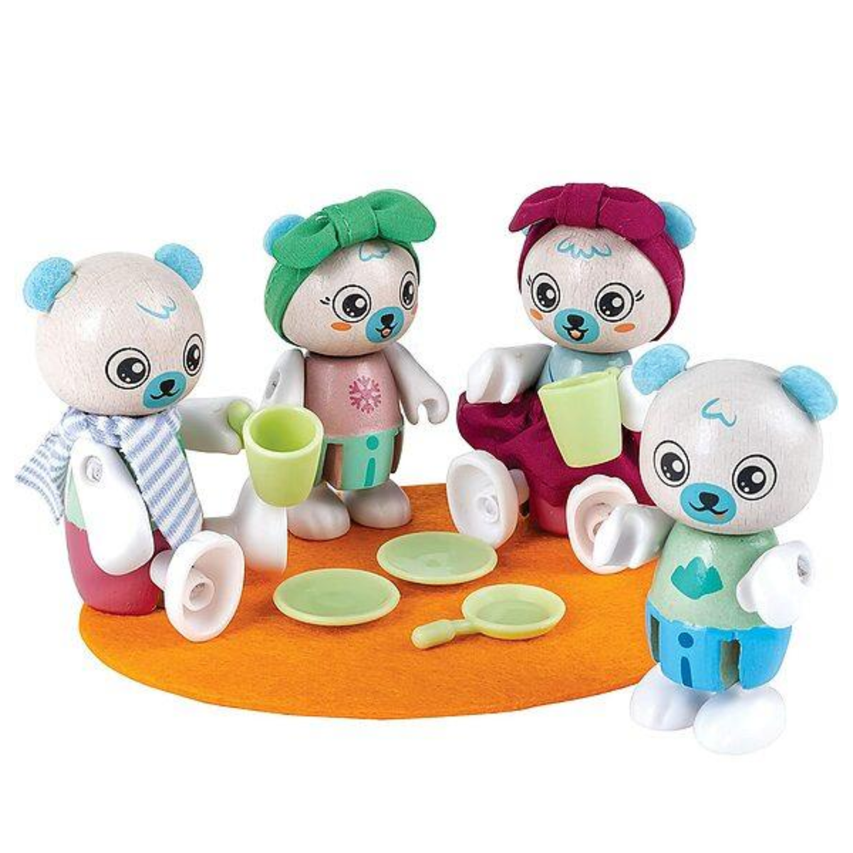 Hape Green Planet Polar Bear Family toy set