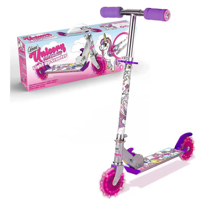 Ozbozz Unicorn Dreamland Light up Folding Scooter 5+ Flashing Wheels