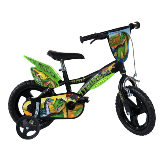 Dino Bikes Kids' Bicycle Dinosaur Green 12" With Stabliliser Brake Sports Bike