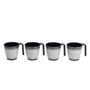 Stacking Mugs 4 pieces Granite Grey