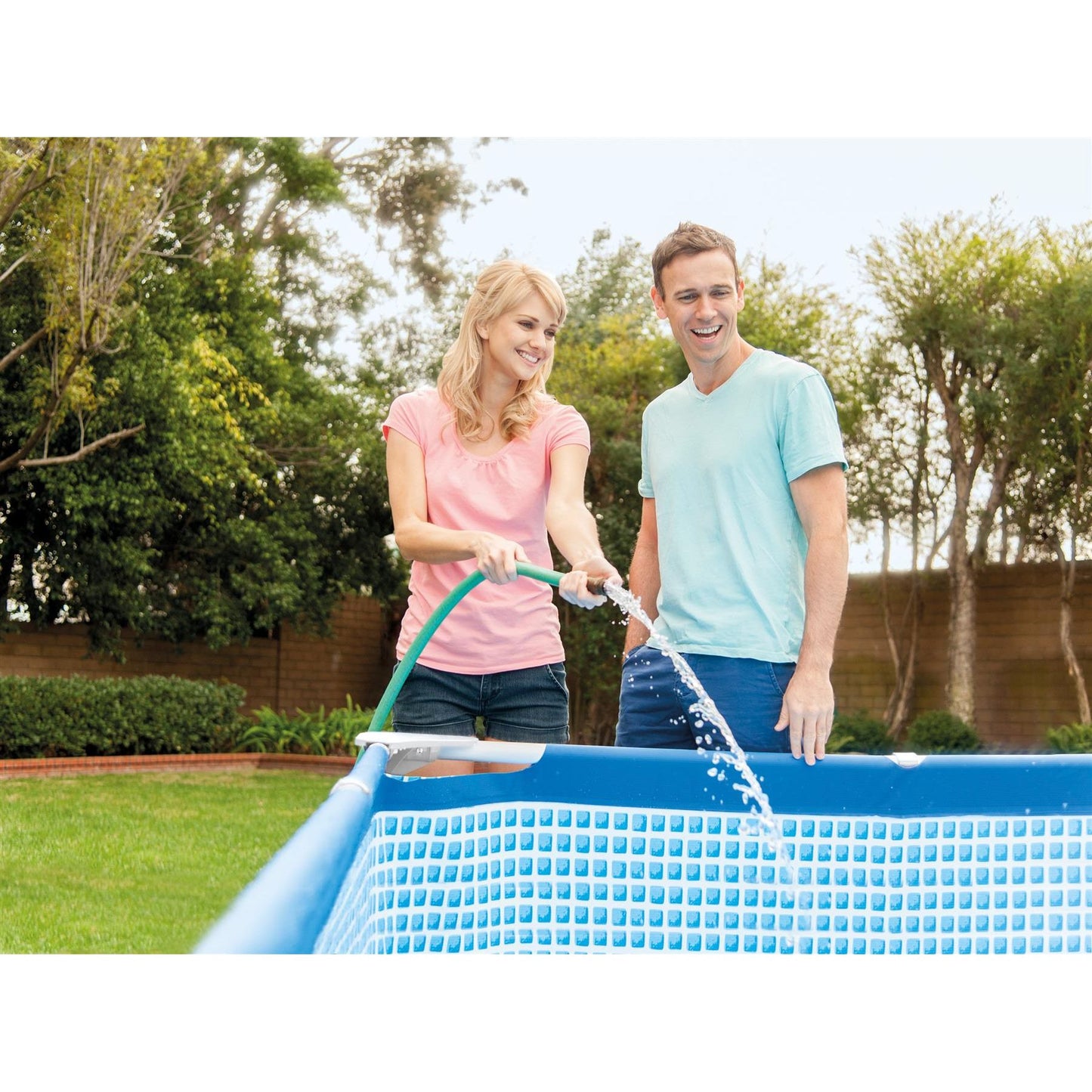 3m x 2m x 75cm Rectangular Metal Frame Pool