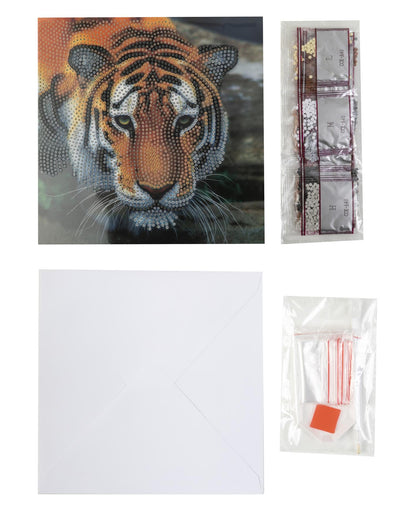 Tiger 18x18cm Crystal Art Card
