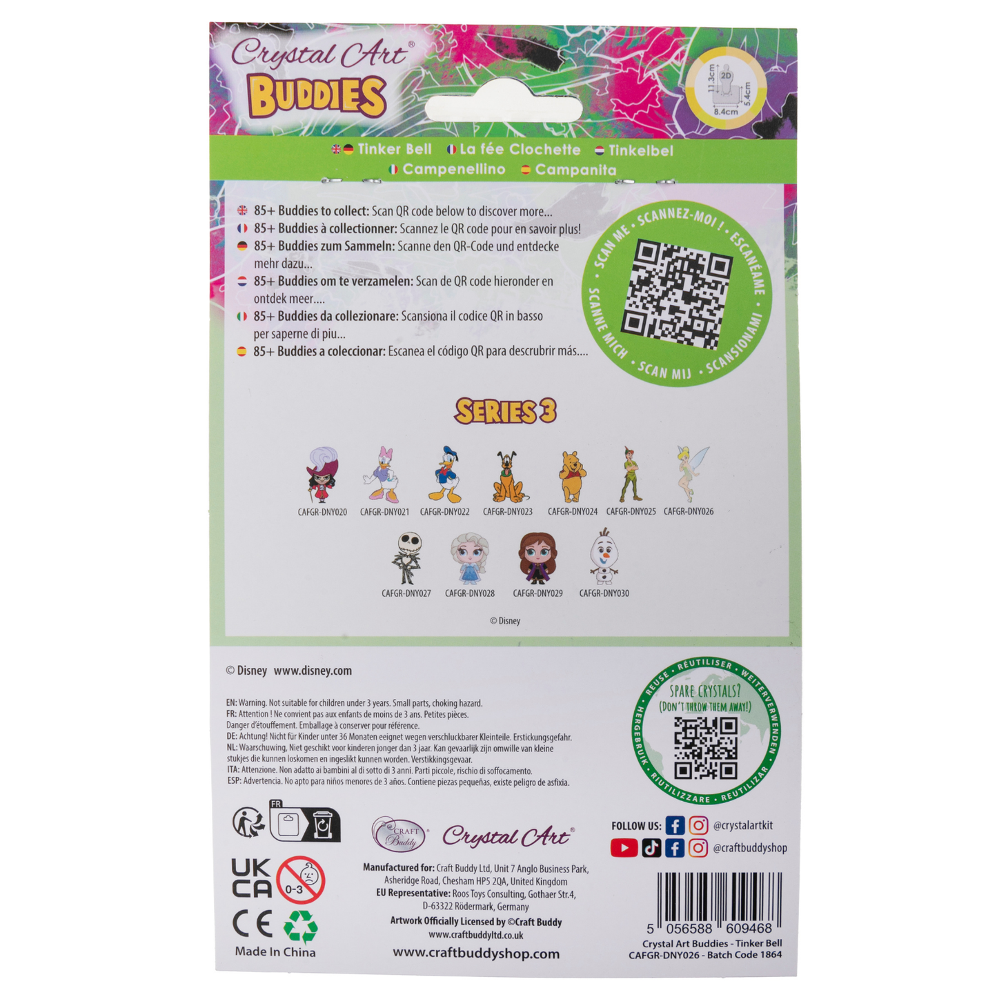 Disney Tinkerbell Crystal Art Buddies