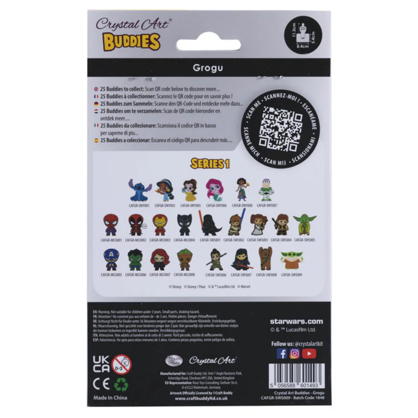 The Mandalorian Grogu Crystal Art Buddies