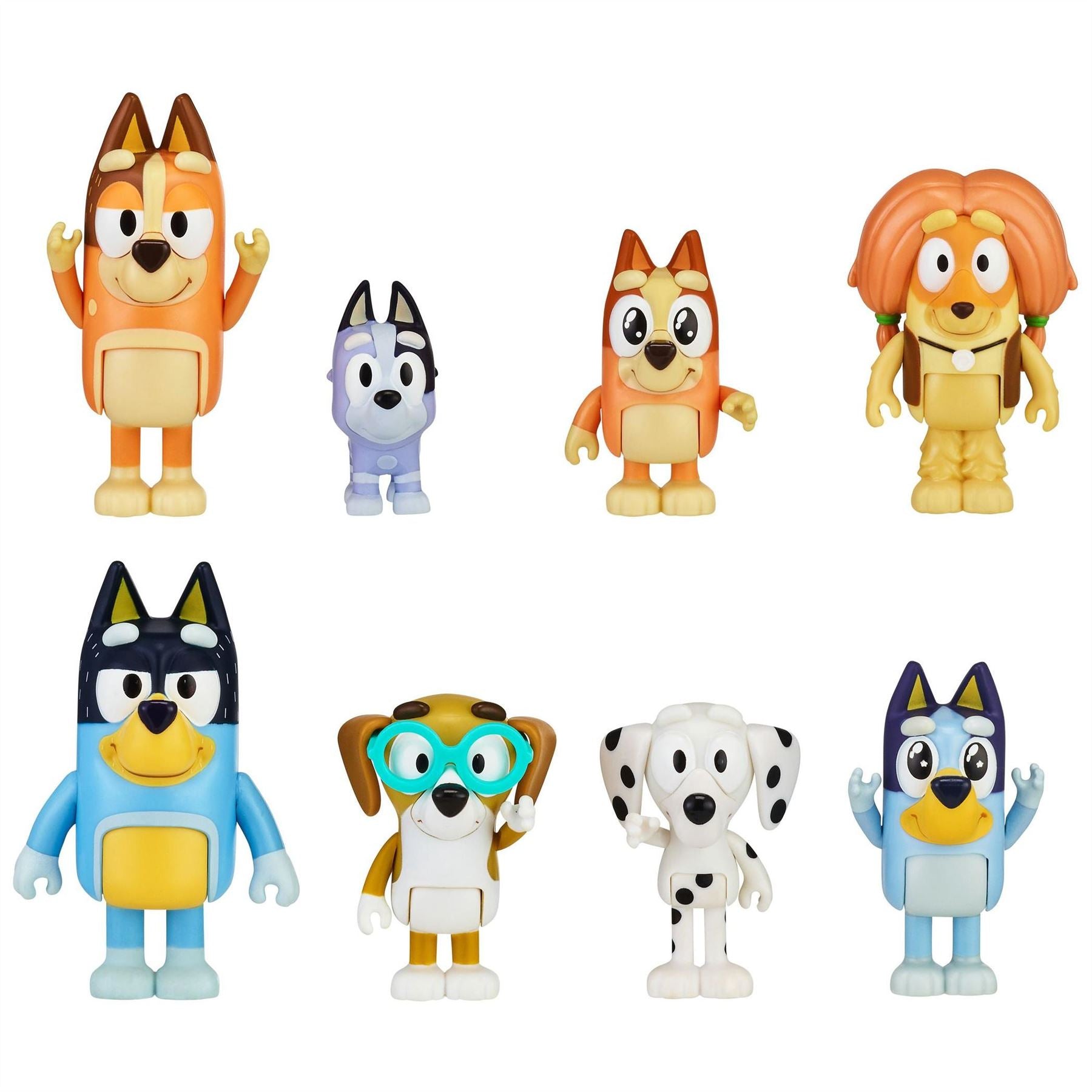 Bluey the dog, Bluey toys, Bluey, Bluey and Bingo, Bingo the Dog, Bluey Toys, Bluey Merchandise, Bluey House, Bluey Season 2, Bluey Season 3, Bluey Season 4, Bluey Cast, Bandit Healer, Bluey Youtube, Dougie, Muffin Cupcake Heeler, Stripe, Trixie, Rad, and Brandy, Bluey House, Bluey Character, Bluey Figures, Bluey Guests, Bluey Party, Bluey Friends,  Bluey and Friends: Bluey, Coco, Snickers and Honey 4 Figure Pack & Bluey and Bingo Grannies Playset: Articulated 2.5 Inch Action Figures 2-Pack, Bluey and Famil