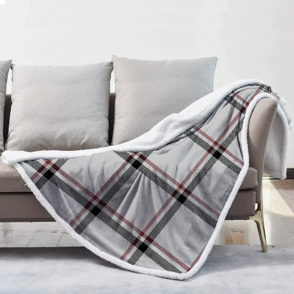 Plaid Luxury Soft Touch Heated Double Blanket /Throw