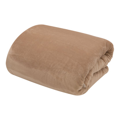 Beige Luxury Soft Touch Heated Double Blanket /Throw