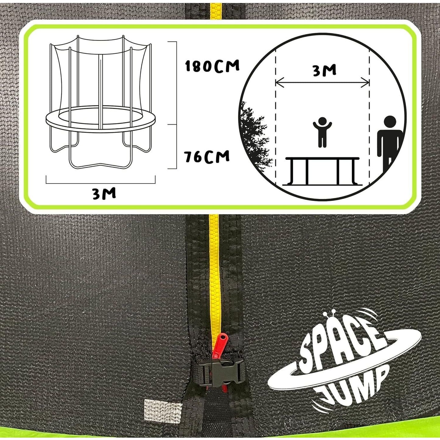 10ft Trampoline and Enclosure