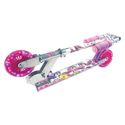 Ozbozz Unicorn Dreamland Light up Folding Scooter 5+ Flashing Wheels