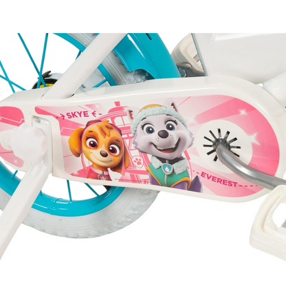 Toimsa Paw Patrol Skye and Everest, 14" Bicycle with Basket, Doll Seat and Training Wheel Stabilisers