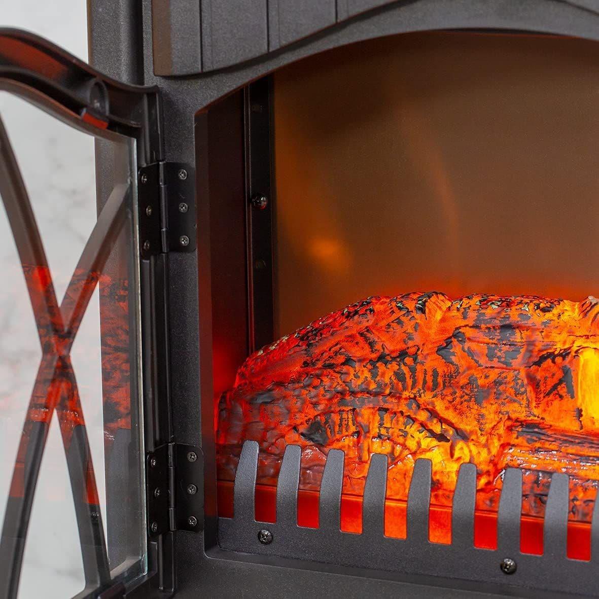 Benross 1800W Freestanding Black Electric Fireplace Stove Heater