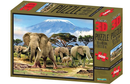 3D Lenticular Jigsaw Puzzle Kilimanjaro Morning Sunlight 500 Pieces