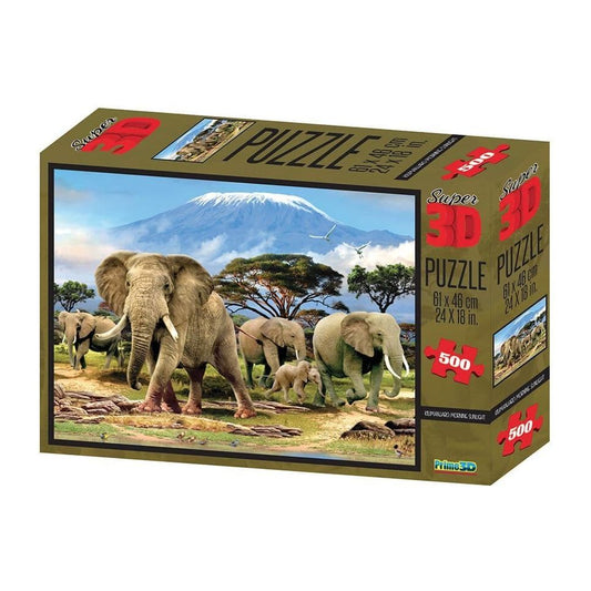 3D Lenticular Jigsaw Puzzle Kilimanjaro Morning Sunlight 500 Pieces