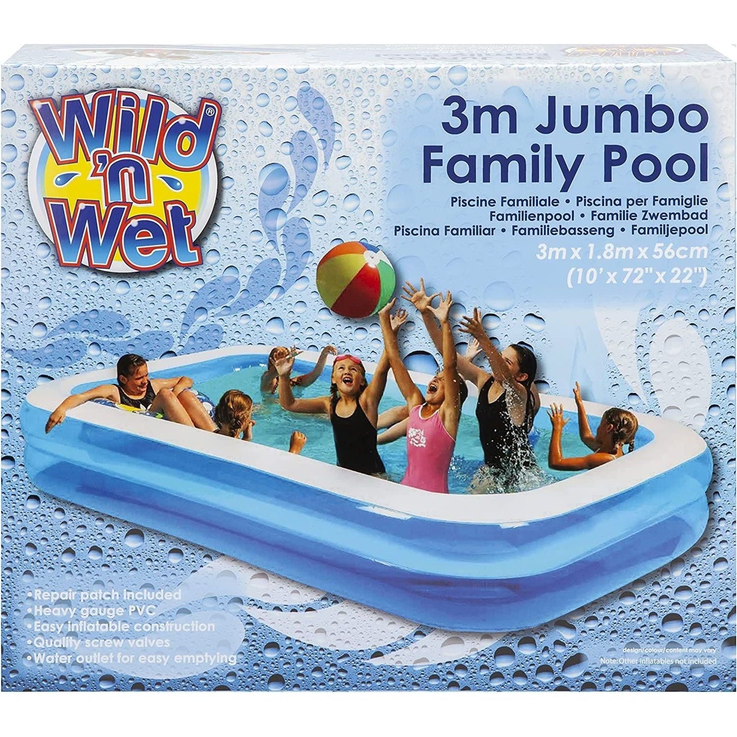 3m Jumbo Outdoor Family Paddling Pool