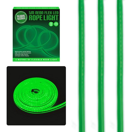 5m LED Neon Flex Rope Light Green