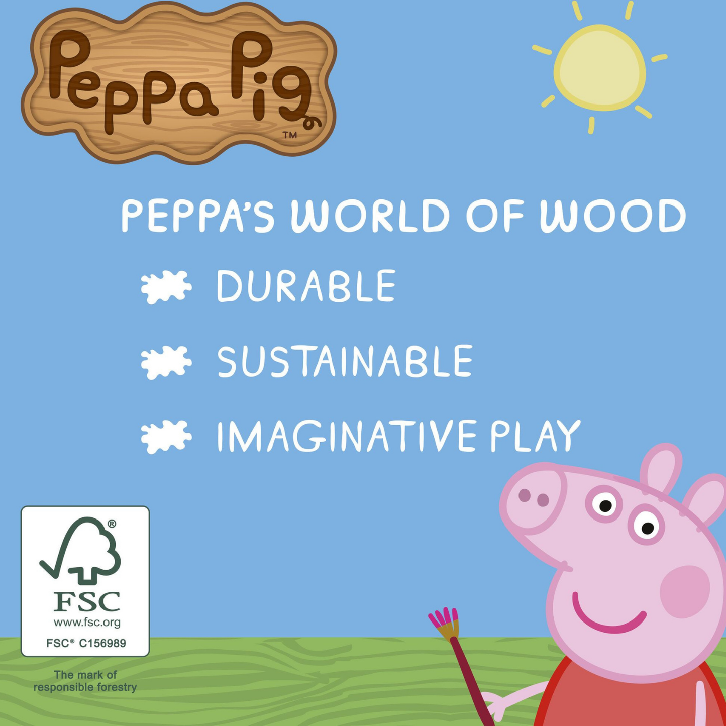 Peppa Pig Play & Draw Wooden Easel