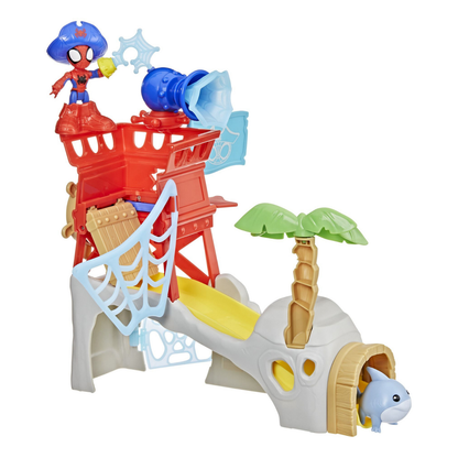 Spidey and his Amazing Friends Marvel Toys Water-Webs Spidey Island Spider-Man Playset