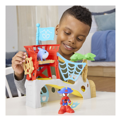 Spidey and his Amazing Friends Marvel Toys Water-Webs Spidey Island Spider-Man Playset
