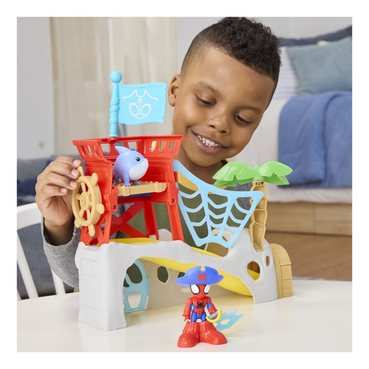 Spidey and his Amazing Friends Marvel Toys Water-Webs Spidey Island Spider-Man Playset