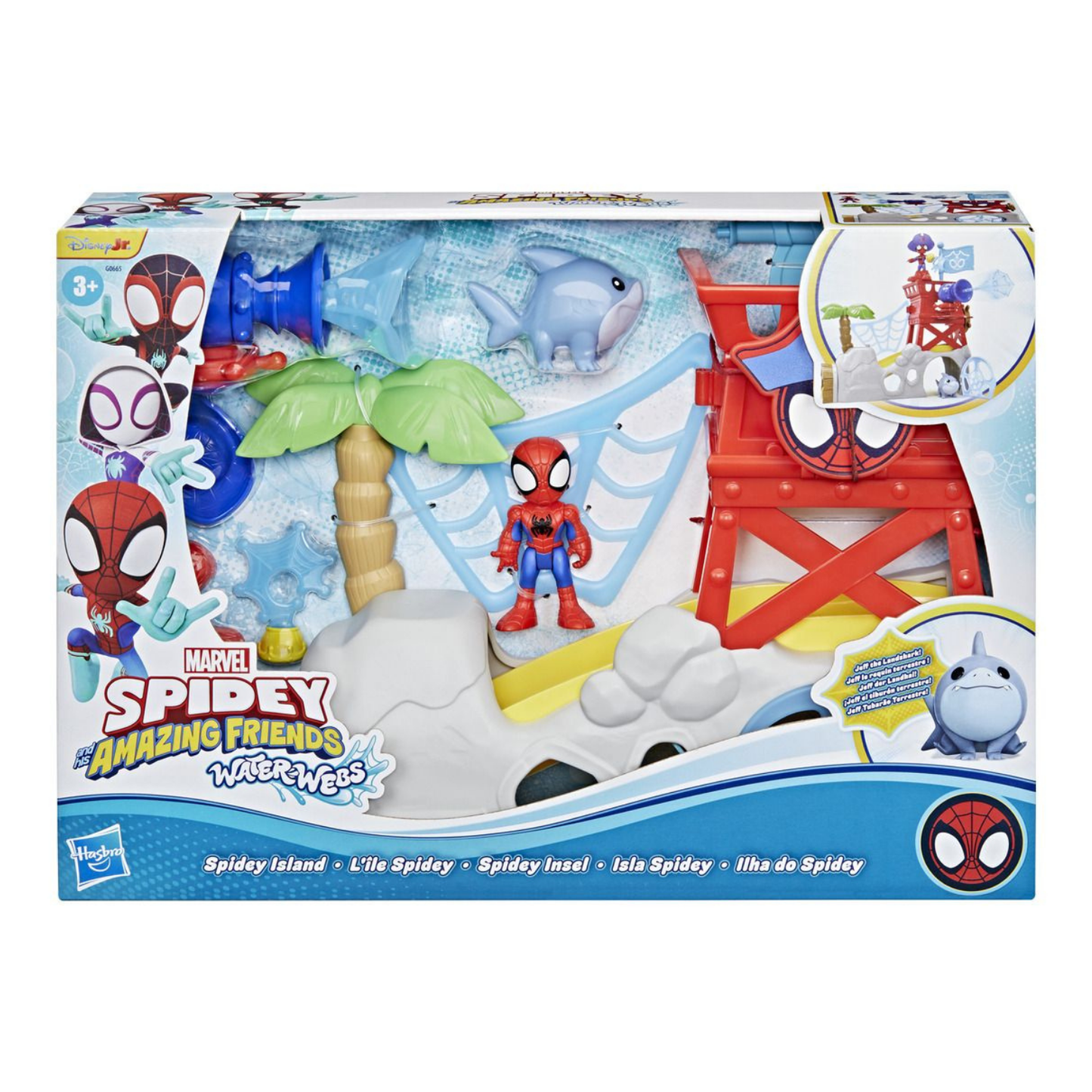 Spidey and his Amazing Friends Marvel Toys Water-Webs Spidey Island Spider-Man Playset