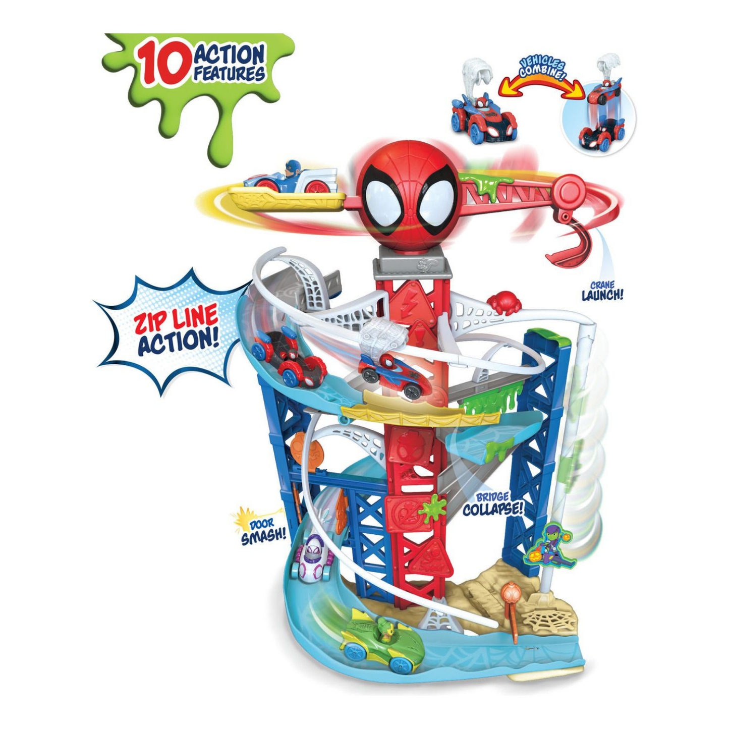 MARVEL Spidey and His Amazing Friends Construction Zone Chaos Track Set