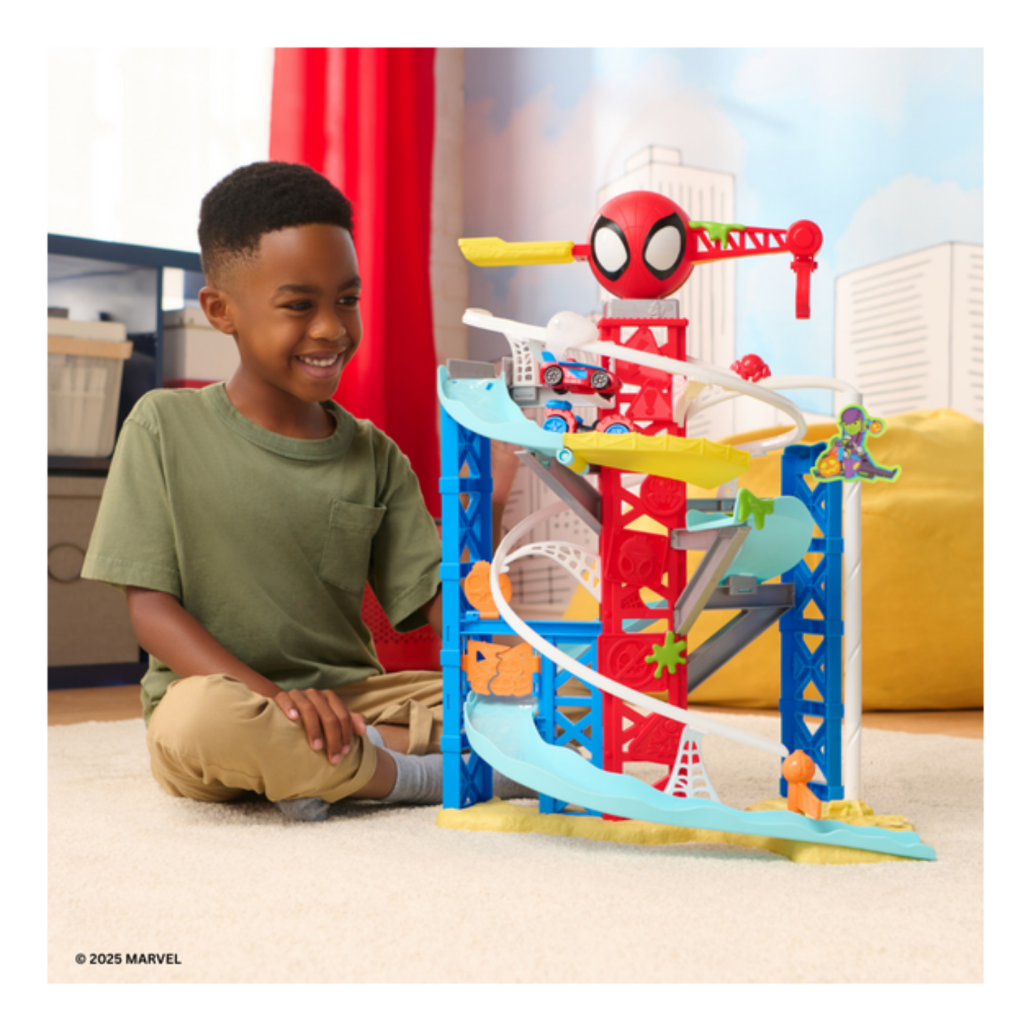 MARVEL Spidey and His Amazing Friends Construction Zone Chaos Track Set