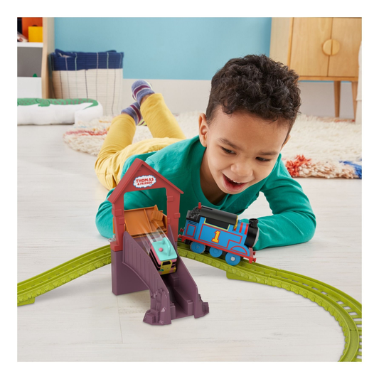 Thomas & Friends Motorized Toy Train Set Fix 'em Up Friends with Carly the Crane & Sandy the Rail Speeder