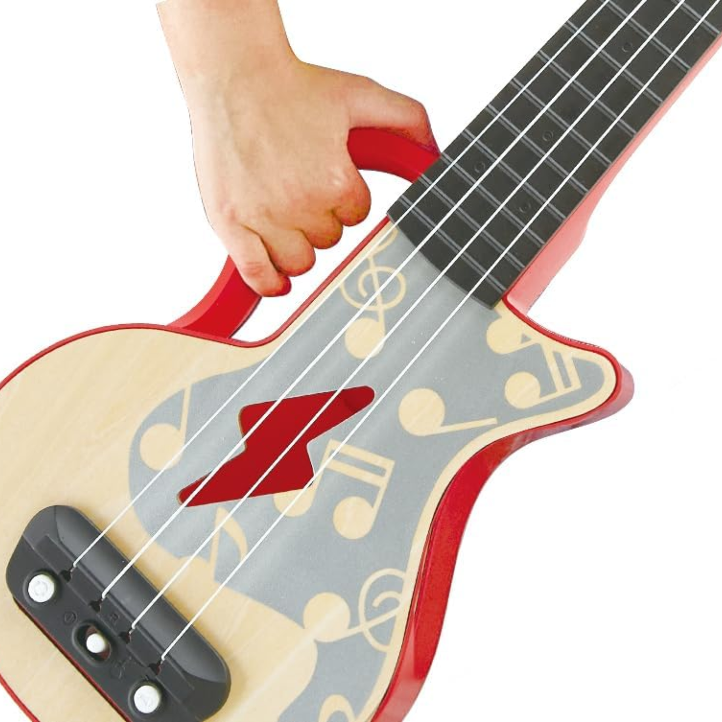 Hape Learn with Lights Ukulele-Red Electric with Tunable Strings & Guiding Lights