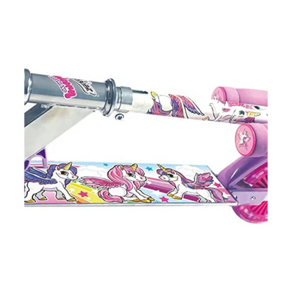 Ozbozz Unicorn Dreamland Light up Folding Scooter 5+ Flashing Wheels