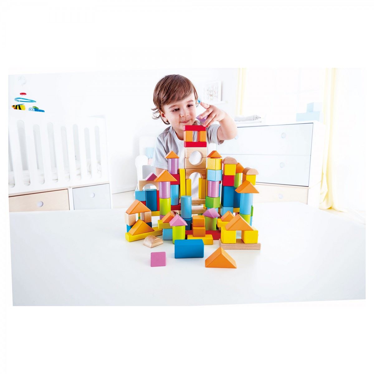 Hape Wonderful Wooden Beechwood Building Blocks 101 Pieces