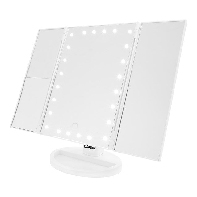 Foldable Compact LED Mirror - White