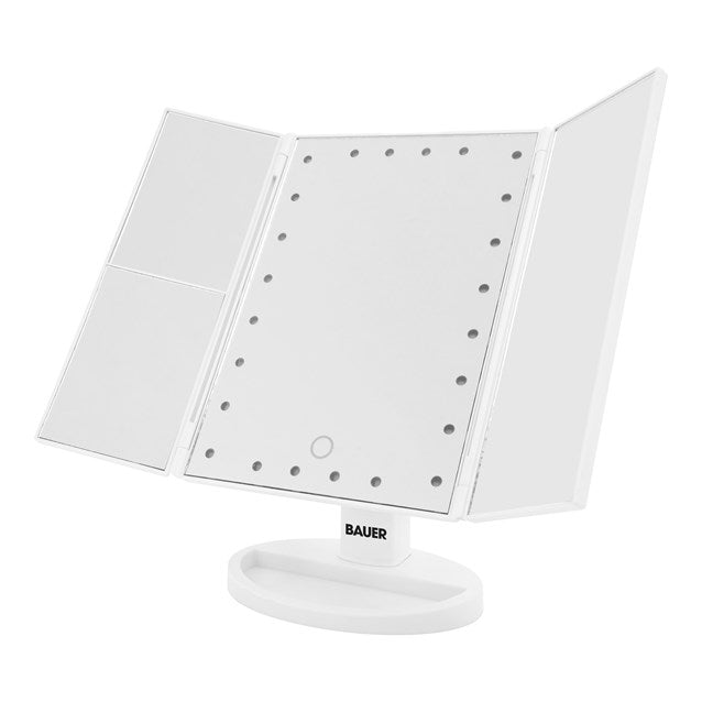 Foldable Compact LED Mirror - White