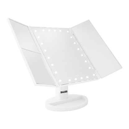 Foldable Compact LED Mirror - White