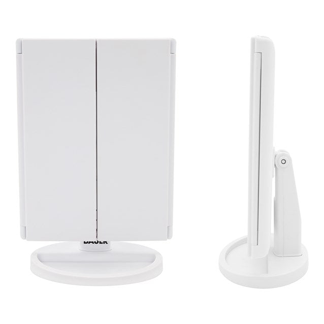 Foldable Compact LED Mirror - White