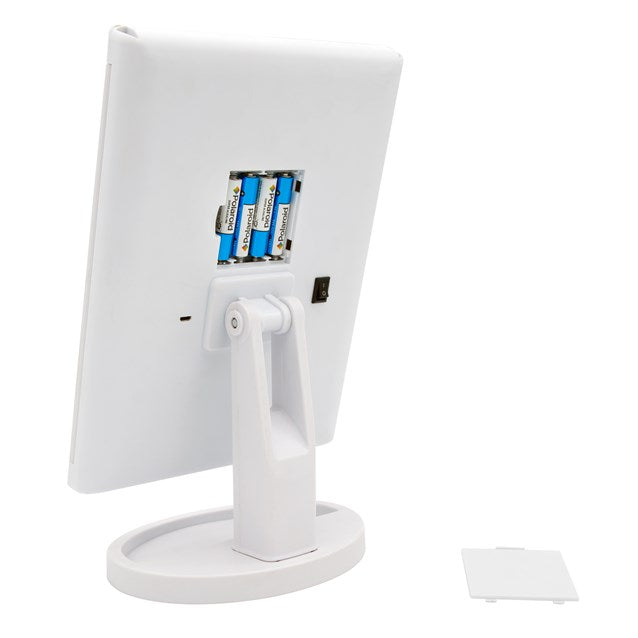Foldable Compact LED Mirror - White