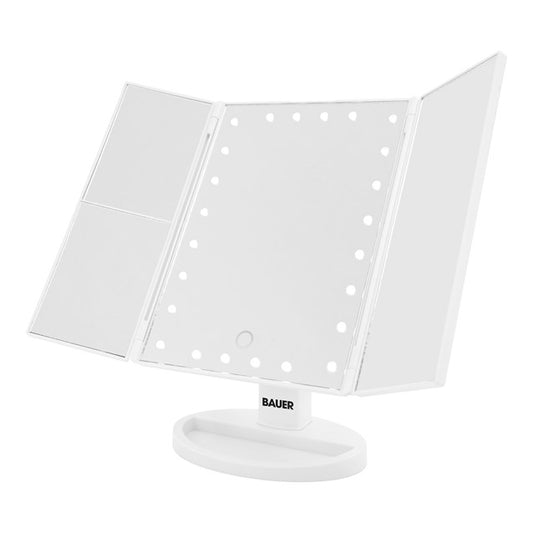 Foldable Compact LED Mirror - White