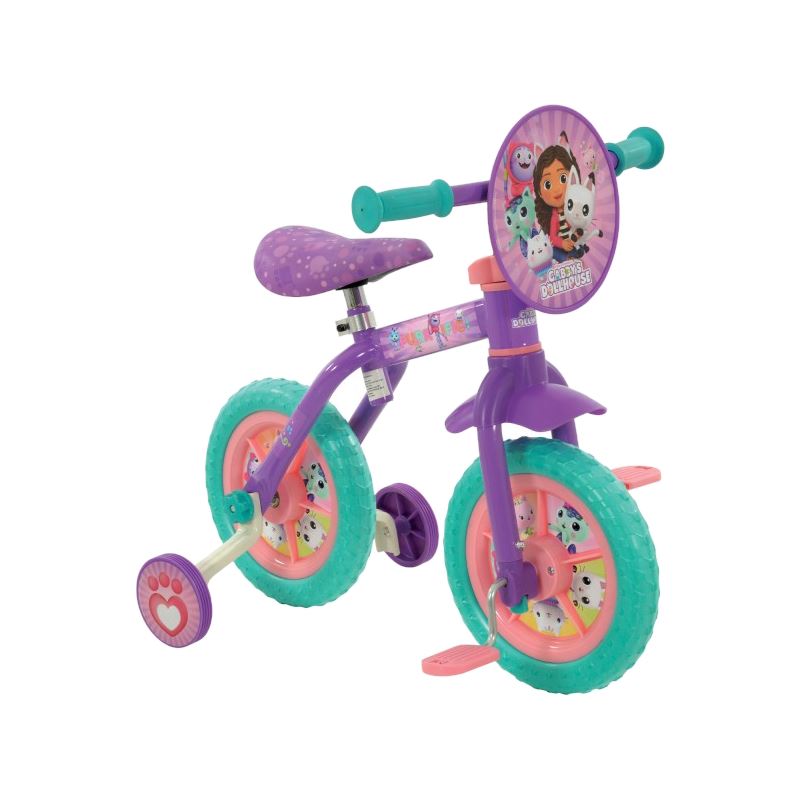 Gabby's Dollhouse 2-in-1 10" Balance Bike and Training Bike