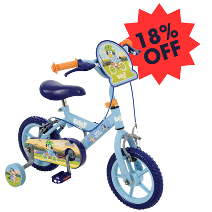 Bluey Kids Bike My First Bicycle 12" Wheel with Stabilisers Blue