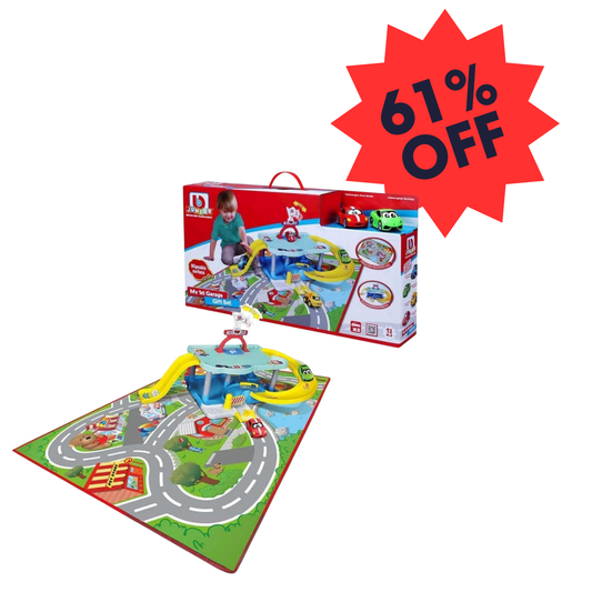 Bburago BB JUNIOR MY 1ST GARAGE SET VW VOLKSWAGEN and LAMBORGHINI Preschool Vehicle Playset