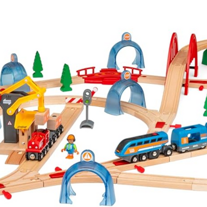 BRIO World Smart Tech Sound Action Tunnel Deluxe Battery Powered Train Set for Kids Age 3 Years Up - Wooden Railway Expansions and Accessories