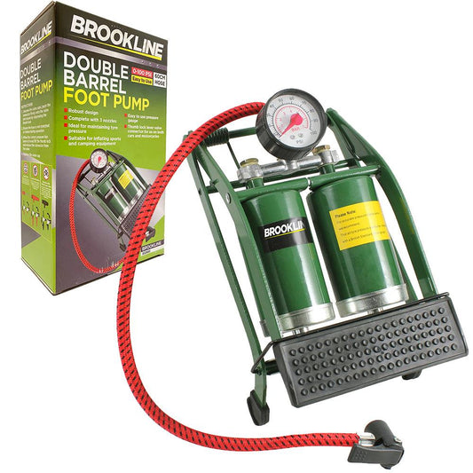 Brookline Heavy Duty Double Barrel Foot Pump